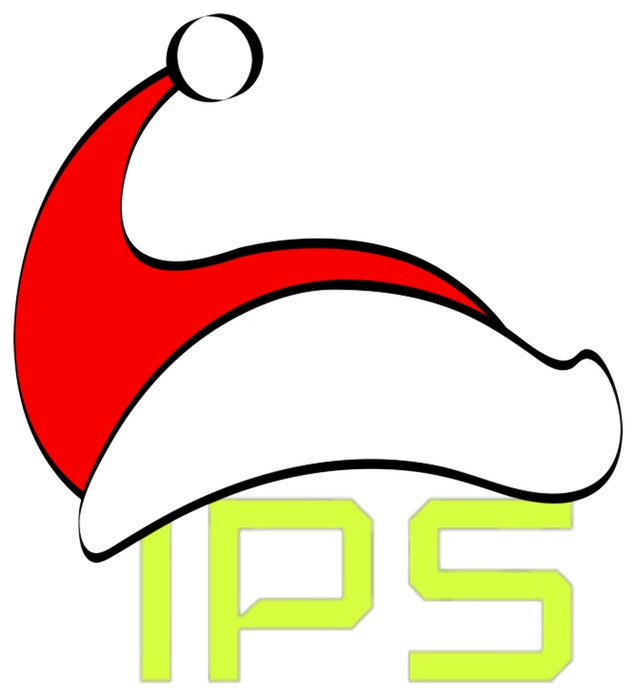 IPS Logo with Santa Hat